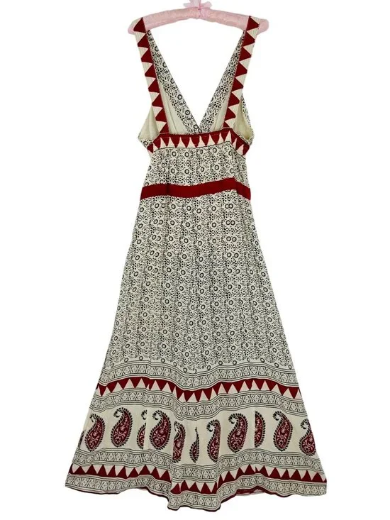 NWOT RARE Jen’s Pirate Booty Paisley Deep V Maxi Dress | Boho Southwestern Indie - Picture 6 of 16